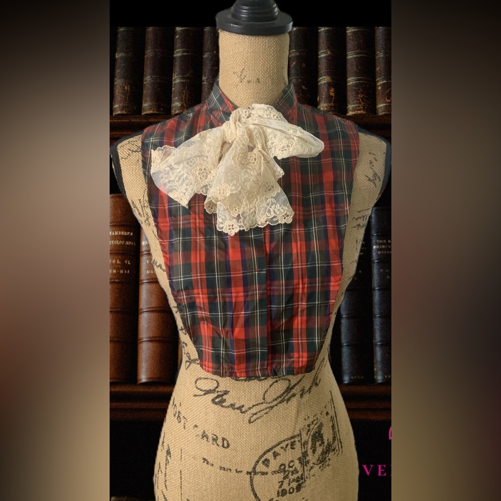 Vintage Mark Cross Red Plaid Dickie